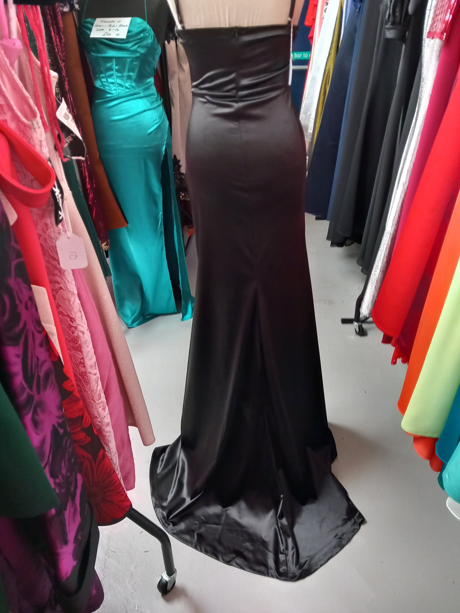 Fitted Side Split Dress (Black) Cruise, Formal, Black-Tie, Ball, Prom, Wedding Guest