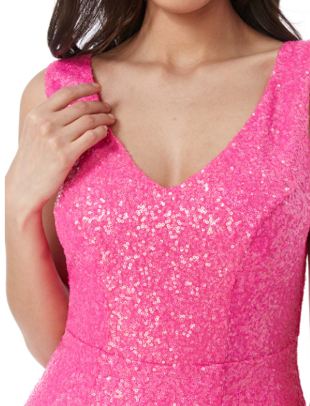 Sequinned Dress (Pink) Bridesmaid, Cruise, Formal, Black-Tie, Prom, Wedding
