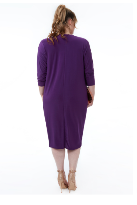 Plus Size Dress (Purple) Mother of the Bride, Wedding Guest, Races, Formal Event