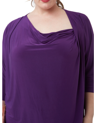 Plus Size Dress (Purple) Mother of the Bride, Wedding Guest, Races, Formal Event