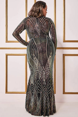 Formal plus 2024 size black dresses