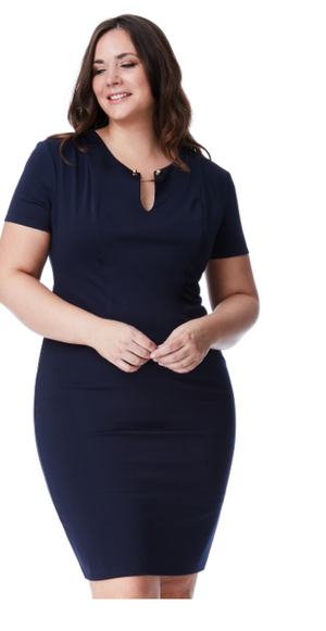 Plus Size Dress (Navy) Mother of the Bride, Wedding Guest, Races, Formal Event