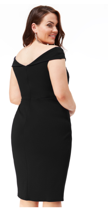 Plus Size Dress (Black) Mother of the Bride, Wedding Guest, Races, Formal Event