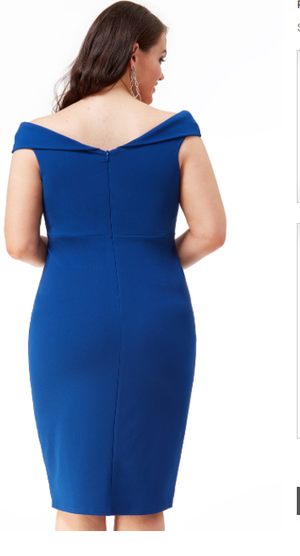 Plus Size Dress (Royal Blue) Mother of the Bride, Wedding Guest, Races, Formal Event