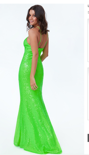 Sequinned Dress Lime Size 14 Cocktail Prom Cruise Ball Black