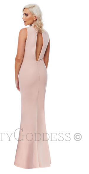 High Neck Cut out Dress (Blush-Size 8) Cruise, Prom, Ball, Special Event, Party