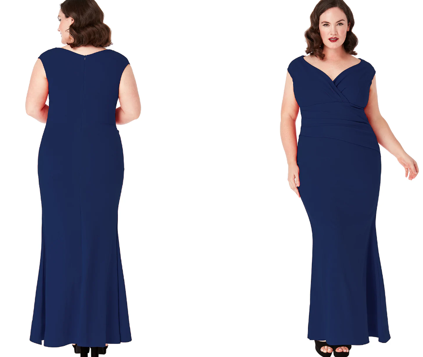 Plus Size Dress (Navy-Size 16) Cocktail, Prom, Cruise, Ball, Black-Tie, Wedding