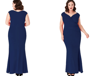 Plus Size Dress (Navy-Size 18) Cocktail, Prom, Cruise, Ball, Black-Tie, Wedding