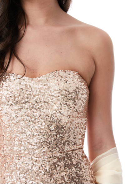 Copy of Sequinned Dress (Champagne-Size 16) Prom, Ball, Wedding Guest, Races, Formal Event, Races, Cocktail, Prom