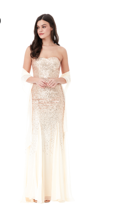Copy of Sequinned Dress (Champagne-Size 16) Prom, Ball, Wedding Guest, Races, Formal Event, Races, Cocktail, Prom