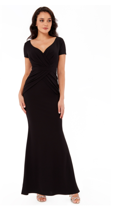 Fitted Dress  (Black-Size 8) Prom, Black-Tie, Ball, Cruise, Formal Event