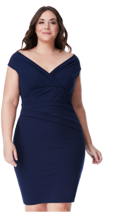 Plus Size Dress (Navy) Mother of the Bride, Wedding Guest, Races, Formal Event