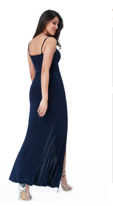 Side Split Dress (Navy-Size 14) Prom, Ball, Wedding Guest, Races, Formal Event, Races, Cocktail, Prom