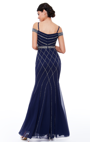 Sequinned Dress (Navy-Size 8) Prom, Ball, Wedding Guest, Races, Formal Event, Races, Cocktail, Prom