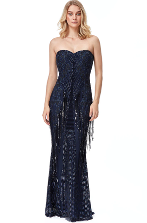 Sequinned Dress (Navy-Size 16) Cocktail, Prom, Cruise, Ball, Black-Tie, Wedding