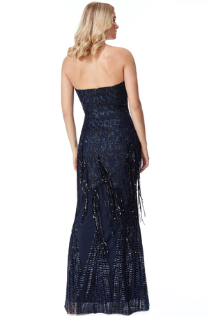 Sequinned Dress (Navy-Size 16) Cocktail, Prom, Cruise, Ball, Black-Tie, Wedding