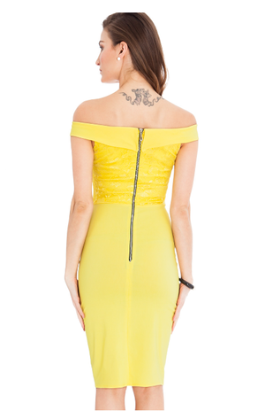 Fitted Dress (Yellow-Size 14) Wedding Guest, Races, Formal Event, Races, Cocktail, Prom